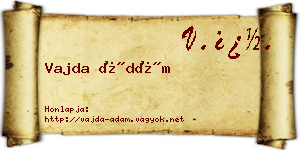 Vajda Ádám névjegykártya